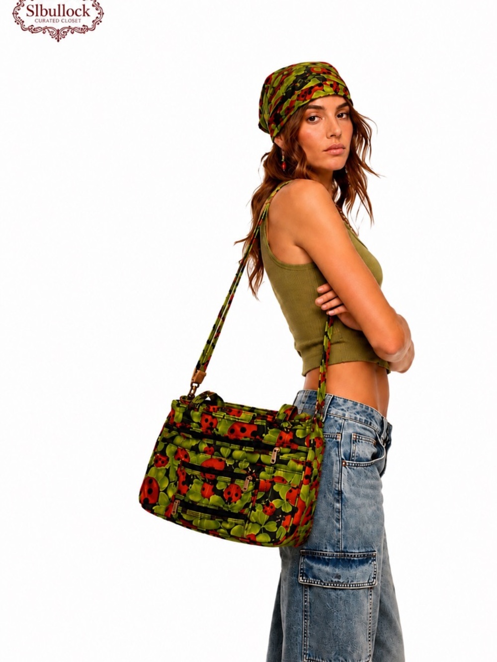 NWOT Unbranded Ladybug Shoulder Bag. 3 compartments and zippers